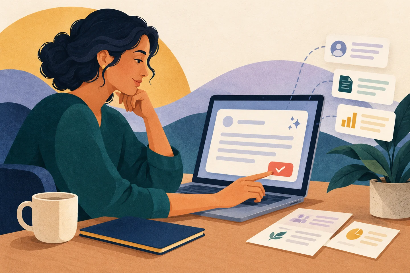 A teammate reviews an AI-prepared customer message alongside the source context before approval